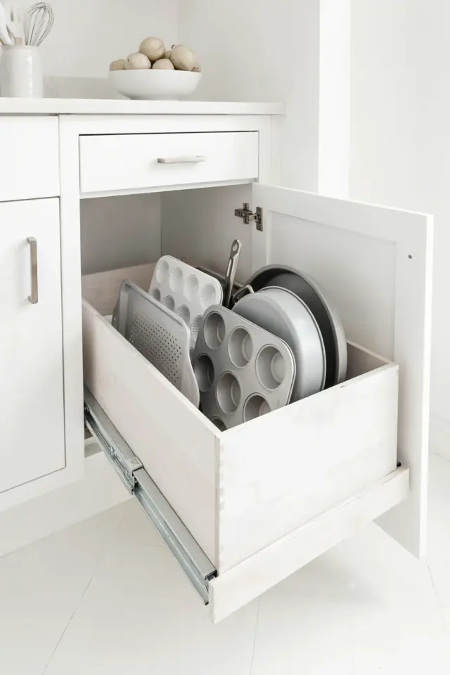 Adjustable Vertical Tray Storage Add-on | Maximize Slide-Out Shelf Space | Kitchen Pantry Ideas