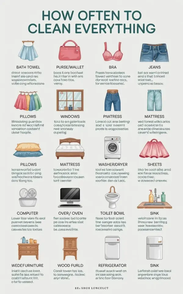 How Often to Clean Everything: A Complete Household Cleaning Schedule Infographic