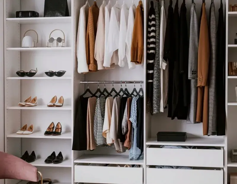 IKEA PAX Closet Organization Ideas for a Calm Neutral Walk-In Wardrobe