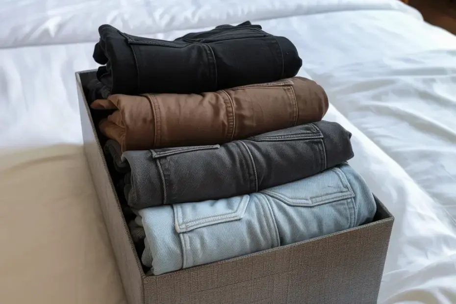 Folded Jeans Storage Idea for a Clean Bedroom Closet