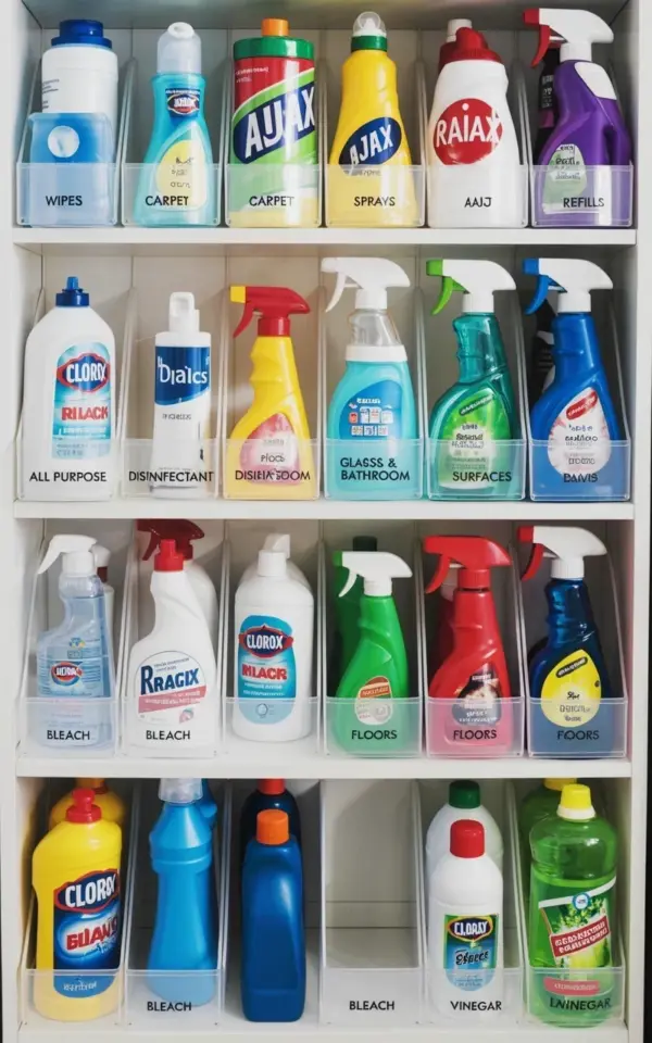 Budget Cleaning Supplies Organization with Clear Dividers | DIY Labels on a Dime
