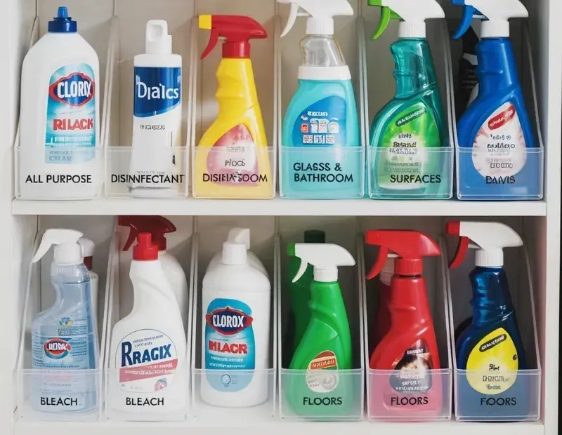 Budget Cleaning Supplies Organization with Clear Dividers | DIY Labels on a Dime