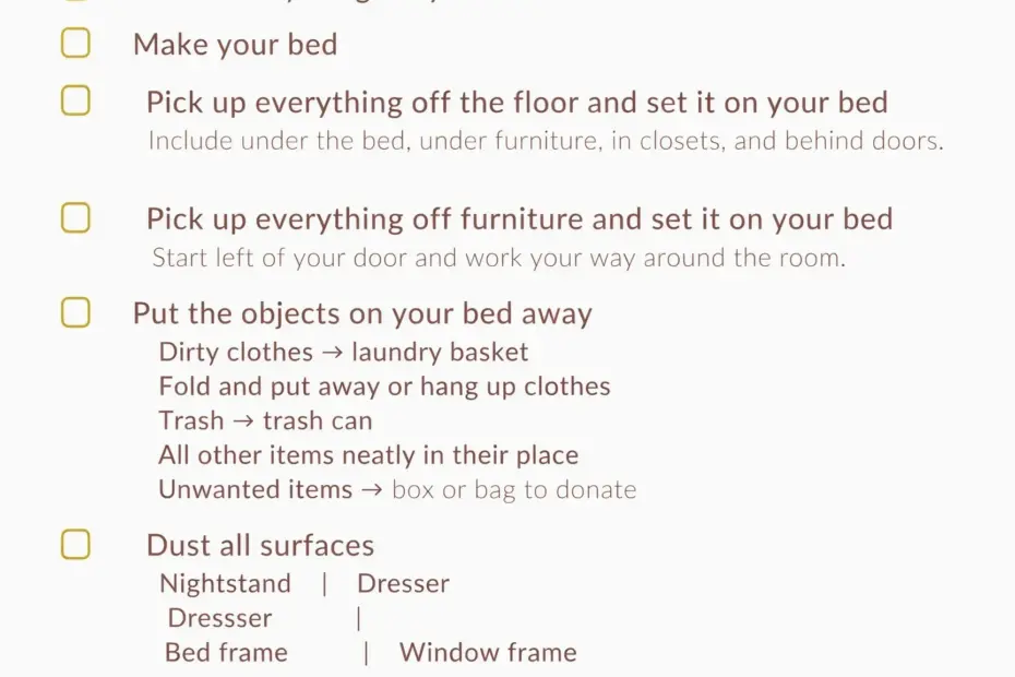 How to Clean Your Room Checklist for a Stress-Free Reset
