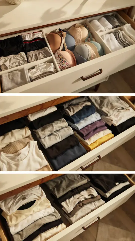 Drawer Organization for Seasonal Clothes Switch | Clear Organizers for Socks, Tees & Underwear