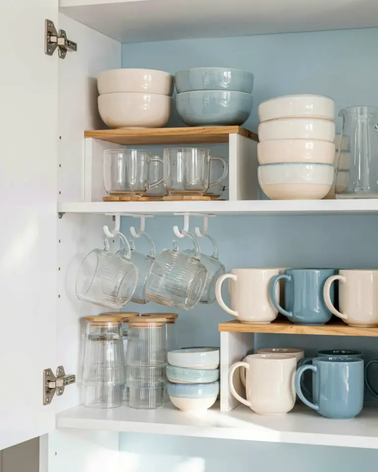 Cupboard Organisation for Kitchen Cupboards | Mug & Plate Storage Ideas