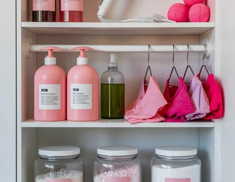 Laundry Closet Organization Tips Before and After | Pink Shelf Makeover